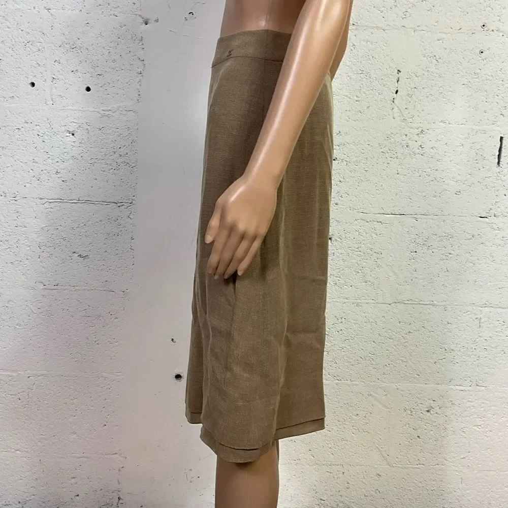Chanel Vintage Tan Knit Silk Lined High-Waisted Pencil Skirt 4 EUR 36